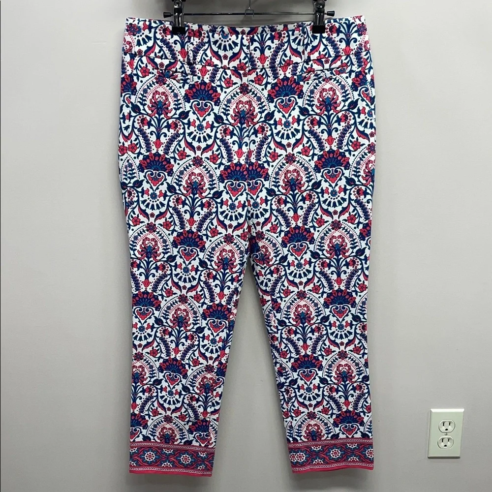 Ann Taylor Loft Marisa Fit Cropped The Riviera Pant Floral Mosaic Print 6